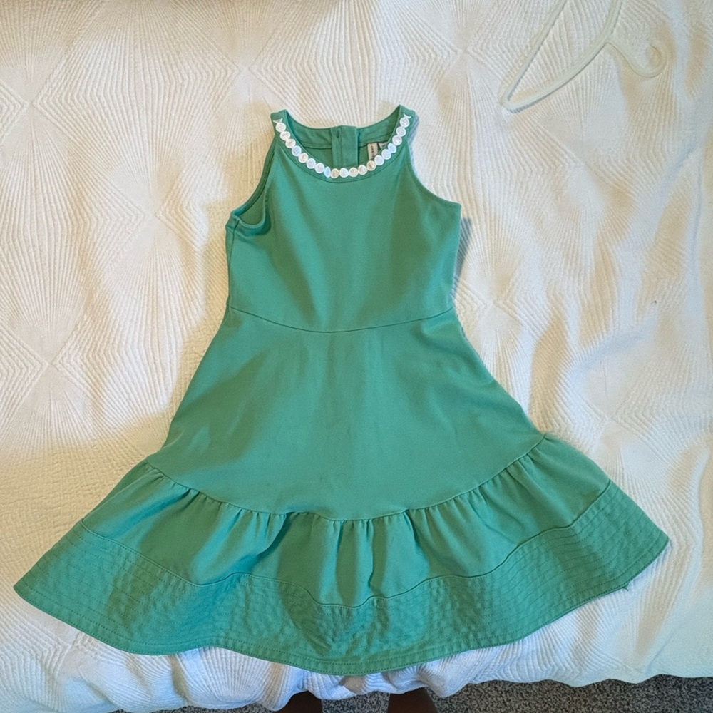Janie and Jack Green Sleeveless Dress